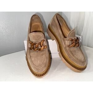 Luca Grossi Handmade Italy Suede Platform Loafers Lug Sole Women EU37 (US 6.5)